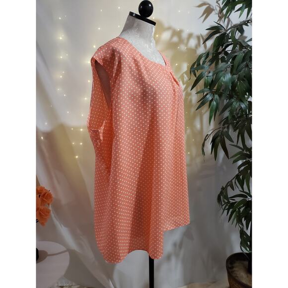 Violet & Claire NWT Polka Dot Sleeveless Blouse Top Womens Plus Size 3X Pink - Picture 2 of 10